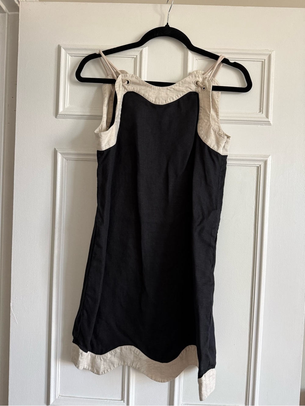 STAUD Black and Cream Mini Dress